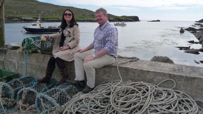 Peter O’Sullivan Greene of OceanJade Seafood, and Yan Zhao, the company’s China-based director.