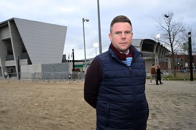 Drogheda supporter Stephen Martin (43): 'It’s the cost of living versus income. It’s that simple.' Photograph: Bryan Meade/The Irish Times