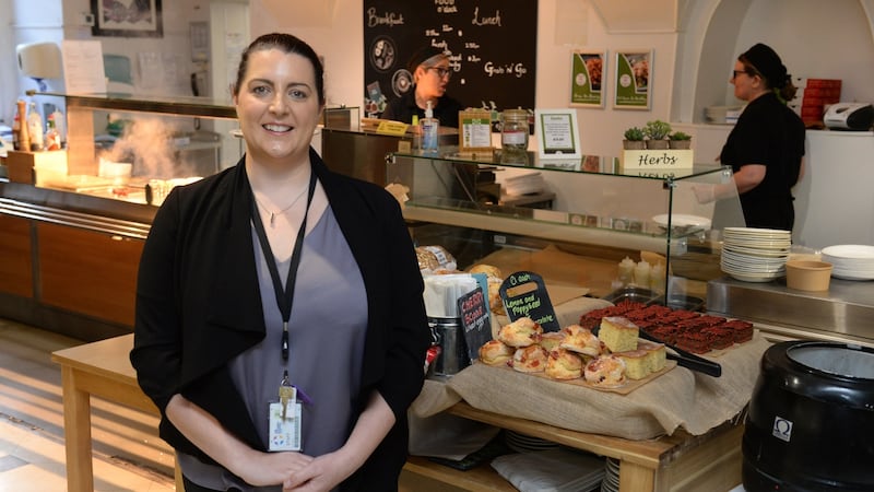 Deborah Cullen, catering manager, pictured in the staff restaurant in the Rotunda Hospital.Photograph: Dara Mac Dónaill / The Irish Times