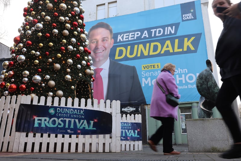 20/11/2024 - NEWS -
Senator John McGahon banner in Dundalk, Co. Louth.
Dara Mac Dónaill / The Irish Times







