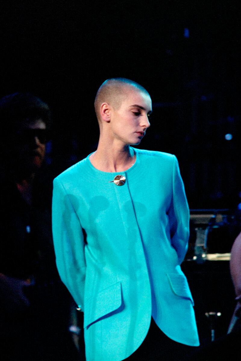 Sinéad O’Connor on stage at the Bob Dylan tribute concert at Madison Square Garden in 1992. Photograph: Maria Bastone/AFP/Getty Images