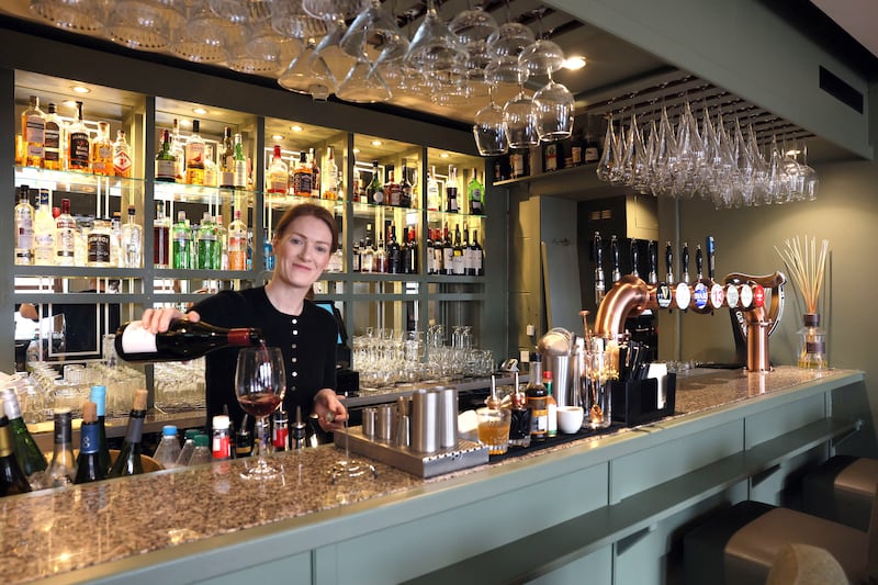 Bronagh McCormick at the bar of The Bucks Head. Photograph: Stephen Davison