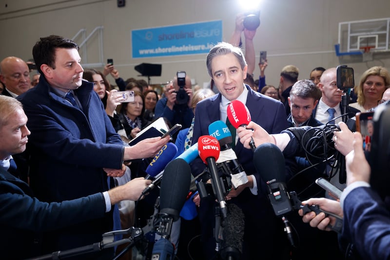 An Taoiseach Simon Harris TD in the Greystones count centre this evening.  Photograph: Nick Bradshaw / The Irish Times


