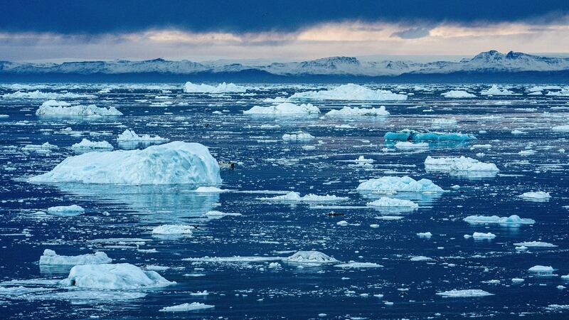 Icebergs near Ilulissat, Greenland. Climate change is having a profound effect in Greenland, with glaciers and the Greenland ice cap retreating. Photograph: Ulrik Pedersen/NurPhoto /Getty