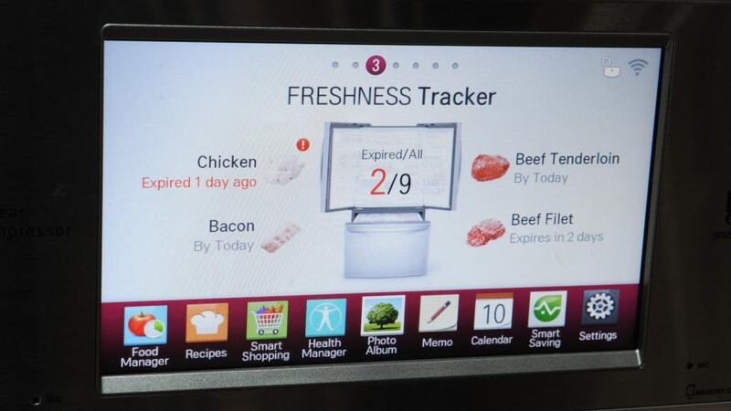 Smart fridges: LG is working on fridges that scan products as they go in, monitor expiry dates and offer recipe suggestions. Photograph: Robyn Beck/AFP/Getty