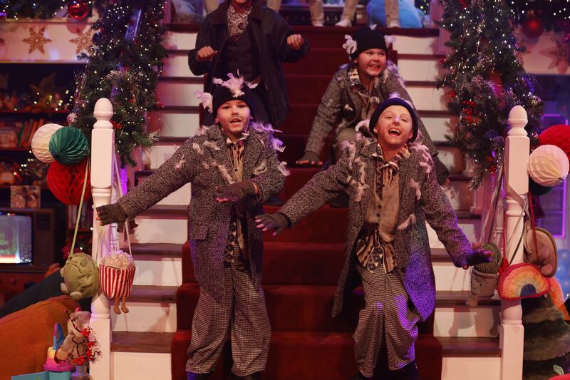 Performers from Spotlight Stage School pictured during the opening of The Late Late Toy Show 2024. Photograph: Andres Poveda