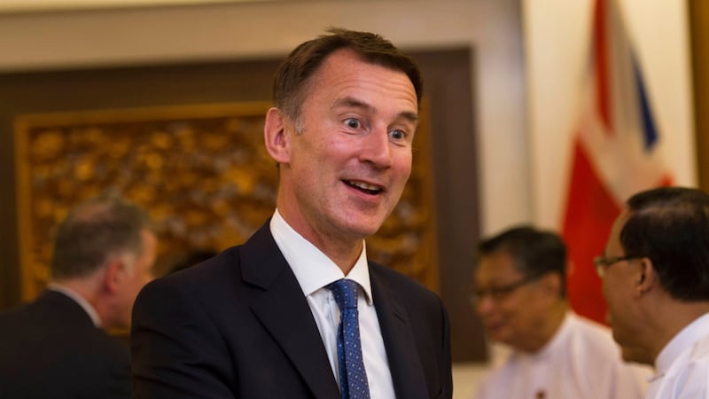 Britain’s foreign secretary Jeremy Hunt said it was “counterproductive” to “insult” Britain’s referendum vote talks.  Photograph: Ye Aung Thu/AP