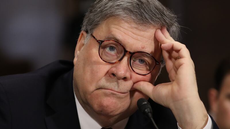 US attorney general William Barr testifies before the Senate Judiciary Committee on Wednesday in Washington DC. Photograph: Win McNamee/Getty