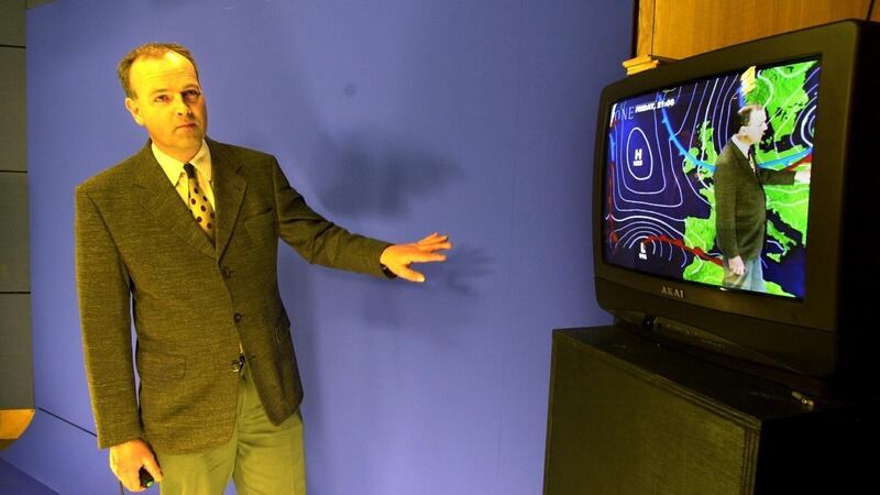 Meteorologist Gerald Fleming  in his studio at RTÉ in Donnybrook. File photograph: Cyril Byrne