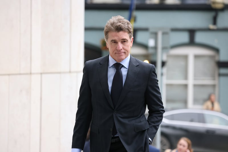 Former banker and international rugby player Brendan Mullin arriving at Criminal Courts of Justice in Dublin earlier this month. Photograph: Dara Mac Dónaill  