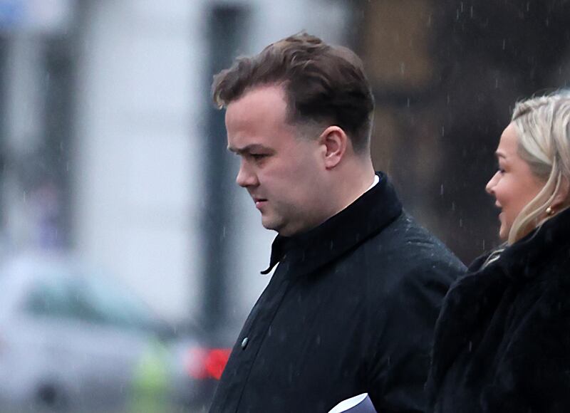 David Fox, son of the late Colm Fox, leaving the inquest on Monday. Photograph: Colin Keegan/Collins Dublin