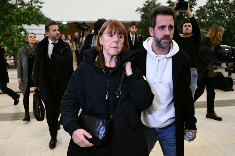 Gisèle Pelicot leaves the court in Avignon on Tuesday with her son Florian. Photograph: Christophe Simon/AFP via Getty Images