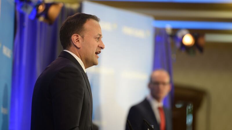 Fine Gael leadership candidates Leo Varadkar and Simon Coveney on the hustings. Photograph: Alan Betson