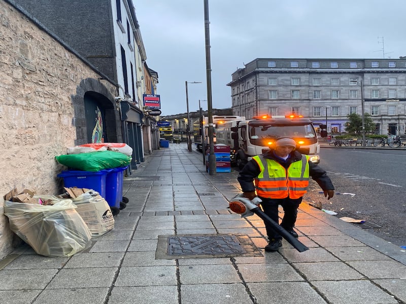 Pat McPhilbin at work in Eyre Square