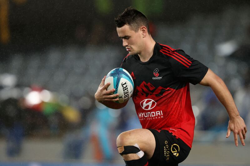 Will Jordan of the Crusaders has become the latest member of the All Blacks camp to test positive for Covid-19. Photograph: Michael Bradley/AFP via Getty Images 