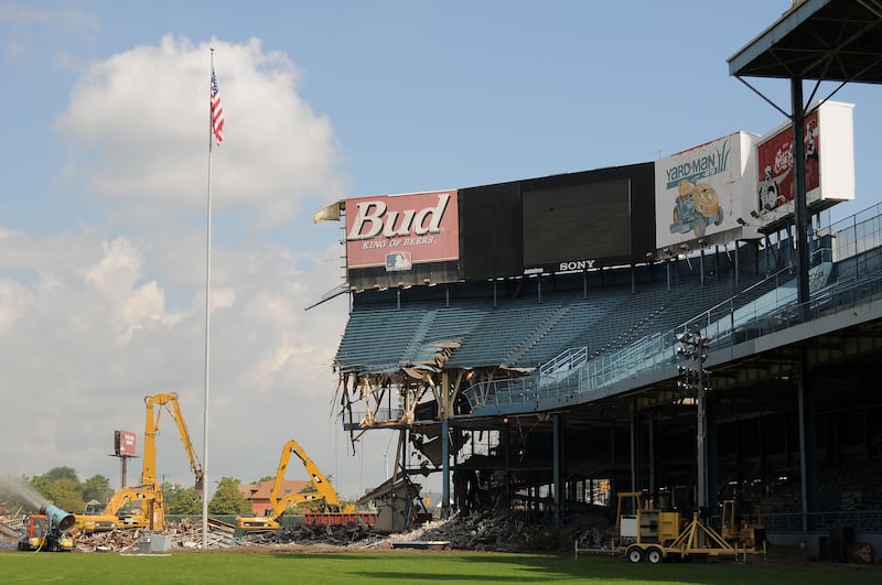 Tiger Stadium: Demolition was completed on September 21st, 2009.  Photograph: Mark Cunningham/MLB Photos via Getty 