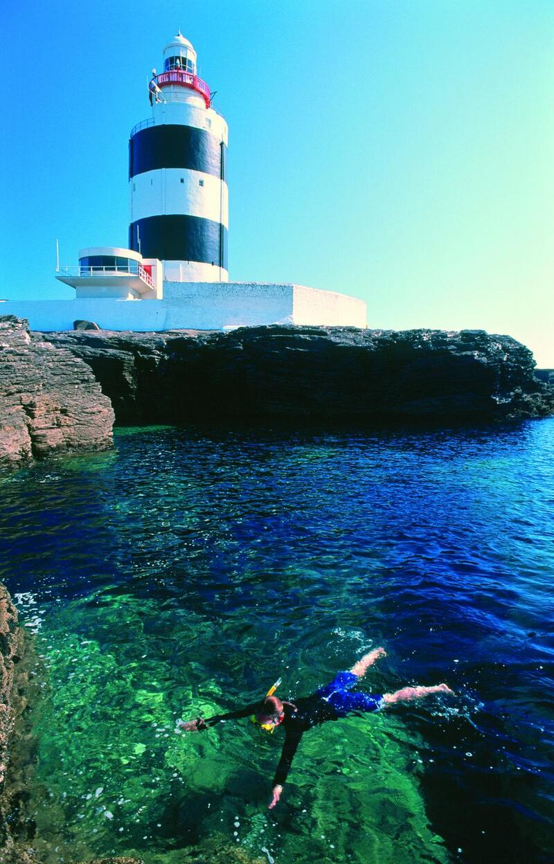 Hook Head Lighthouse is an ideal spot for snorkellers as it offers clear waters and an abundance of sea life. Photograph: Gareth McCormack