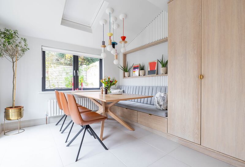 The dining nook of the eat-in kitchen