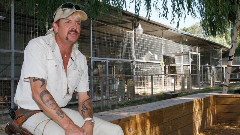 Joe Exotic at the zoo he used to run in Wynnewood, Oklahoma, which featured on the hit Netflix documentary, Tiger King. File photograph: Sue Ogrocki/AP