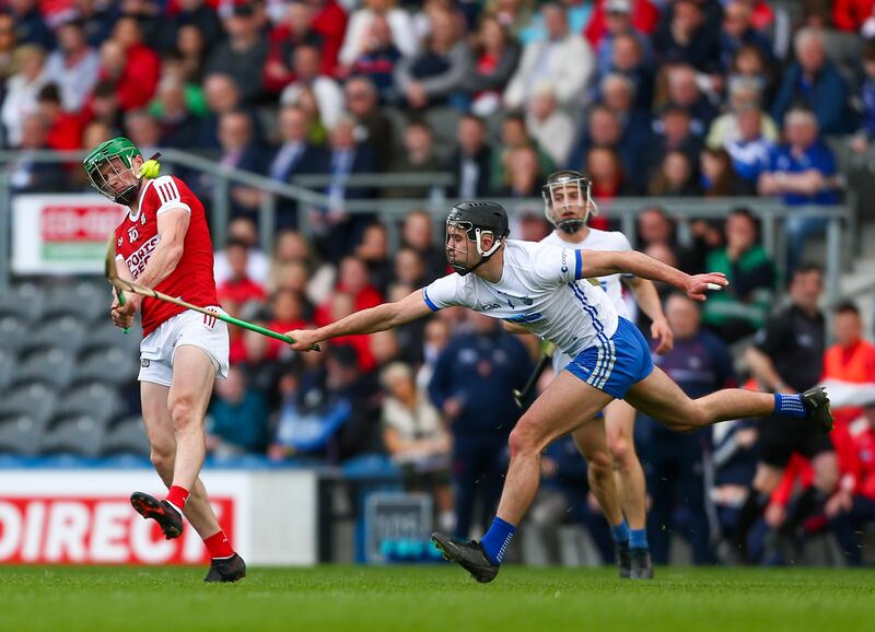 Cork's Seamus Harnedy scores a point during his team's comfortable win over Waterford. Photograph: Ken Sutton/Inpho