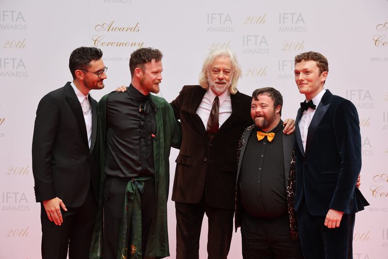 Bob Geldof with cast and producers of An Irish Goodbye.  Photograph: Nick Bradshaw for The Irish Times