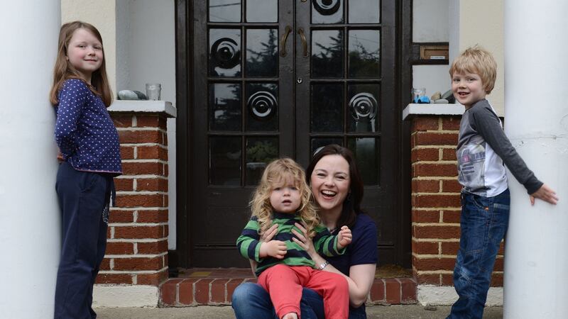 Melainie Clark Pullen from Bray, Co.Wicklow with her children Grace (8), Gabriel  (5) and Raphael (2). Photograph: Aidan Crawley