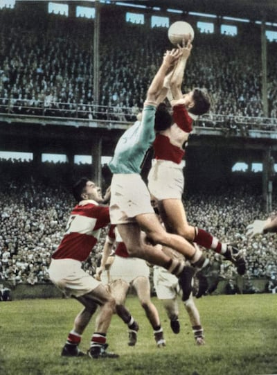 Derry's Jim McKeever fielding the ball against Dublin. Photograph: Derry GAA