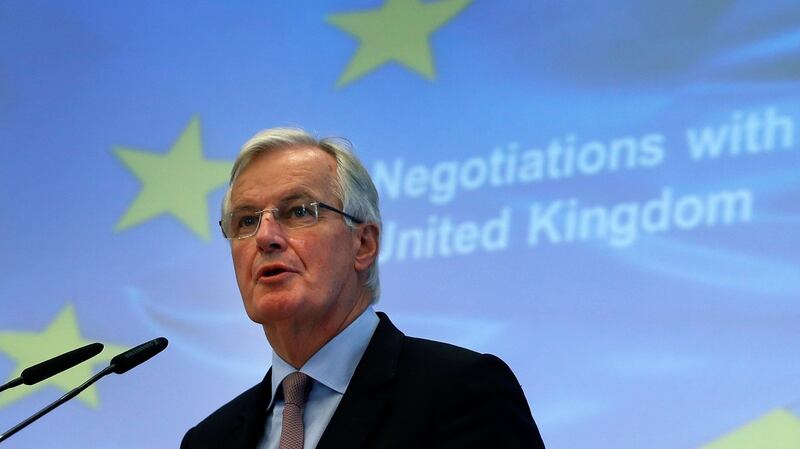 European Union chief Brexit negotiator  Michel Barnier at a lecture in the Association of German Chambers of Commerce and Industry, in Berlin, Germany, this week. Photograph: Felipe Trueba/EPA