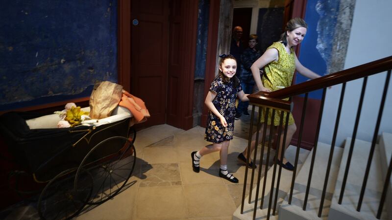 Actors Lilly Rose Boss and Gillian McCarthy  in the ANU production of Hentown at the Tenement Museum, 14 Henrietta Street. Photograph: Cyril Byrne