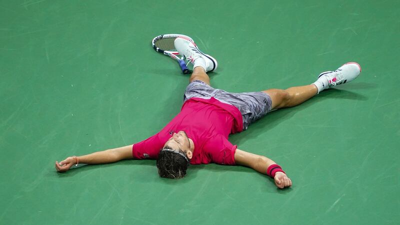 Dominic Thiem after winning the US Open final in five sets. Photograph: Chang W Lee/The New York Times