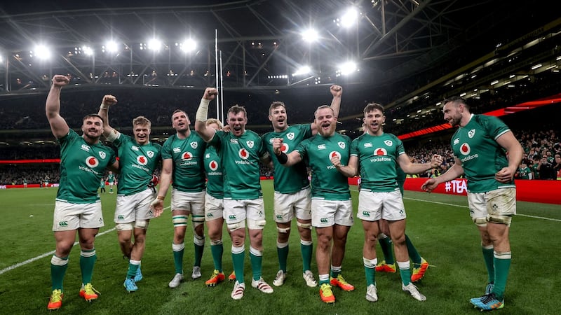 Ireland celebrate their win over the All Blacks last weekend. Photograph: Dan Sheridan/Inpho