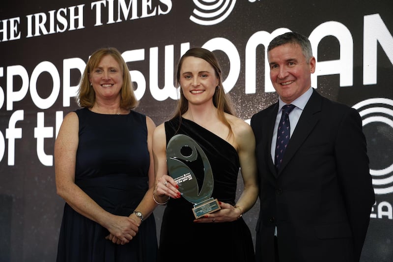 Ciara Mageean collects her award at the Sportswoman of the Year awards. Photograph: Nick Bradshaw