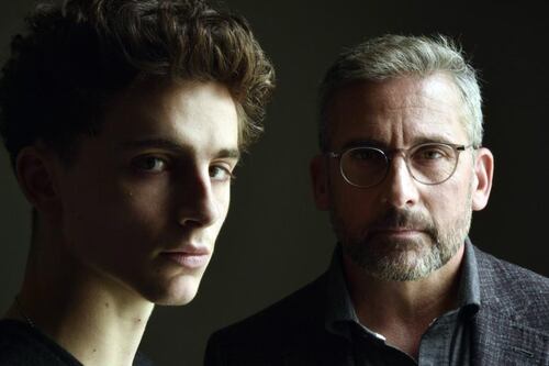 Steve Carell and Timothée Chalamet, father and drug-addicted son
