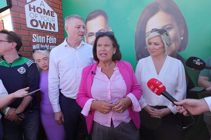 Sinn Féin president Mary Lou McDonald and First Minister of Northern Ireland Michelle O'Neill. Photograph: Alan Betson