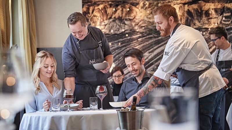 The Posthotel Alexander Herrmann restaurant in Wirsberg, Bavaria, has two Michelin stars. Photograph: Jens Wegener