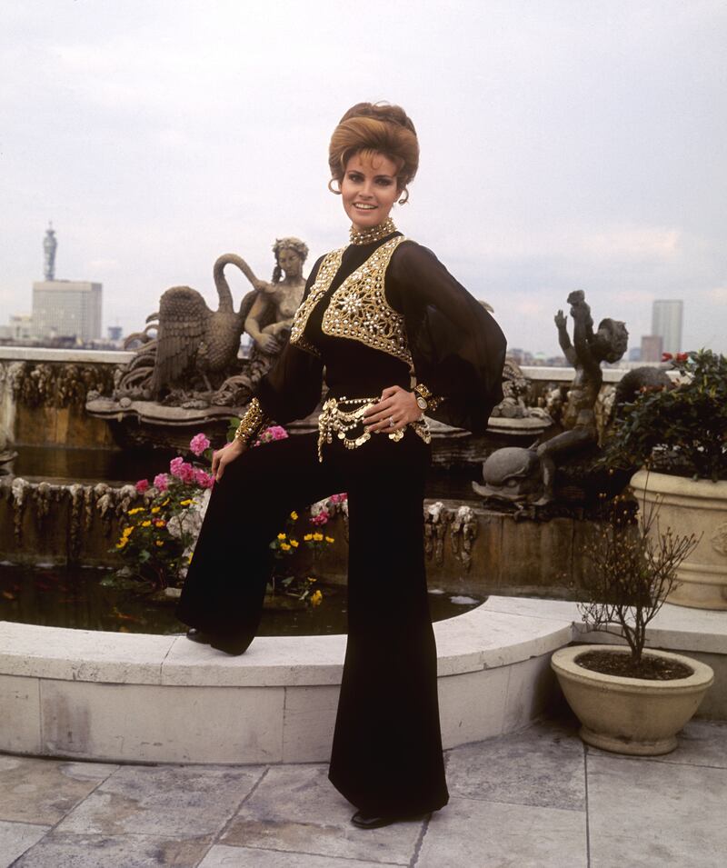 US actor Raquel Welch posing for photographers on the roof of London's Dorchester Hotel on April 1st, 1969. Photograph: PA