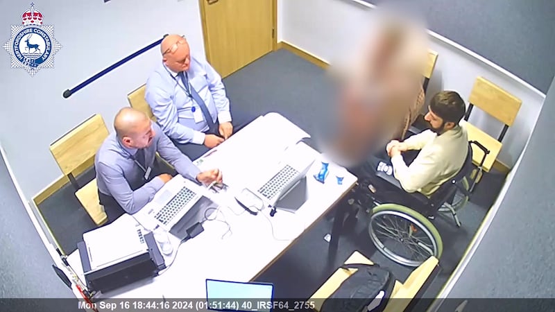 Screen grab taken from handout video dated issued by Hertfordshire Police of Kyle Clifford's police interview. Photograph: Hertfordshire Police/PA Wire 