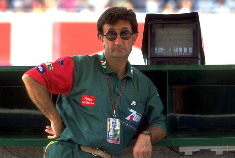 Eddie Jordan during the 1991 Italian Grand Prix at Monza. Photograph: Inpho/Allsport