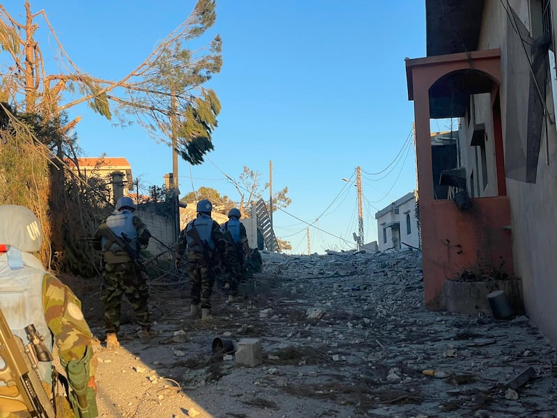 Soldiers part of the Unifil mission participate in Operation Fág an Bealach. Photograph: Defence Forces