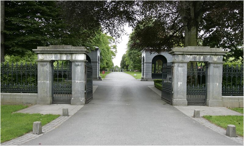 The entrance gate to Coolmore Stud in  Fethard, Co. Tipperary. Photograph: Dara Mac Dónaill