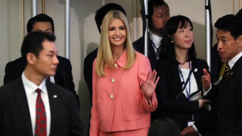 World Assembly for Women: Ivanka Trump’s appearance was consistent with Shinzo Abe’s approach to women’s empowerment, in which public gestures have outstripped genuine change. Photograph: Eugene Hoshiko/Reuters