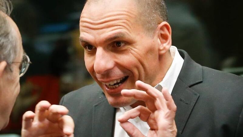 Greek finance minister Yanis Varoufakis at the start of a special eurogroup finance ministers meeting on Greek crisis at EU council headquarters in Brussels, on Thursday. Photograph: EPA