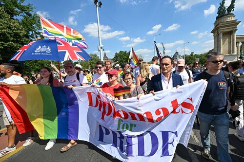 Thousands join Budapest Pride parade in protest at state’s anti-LGBT moves