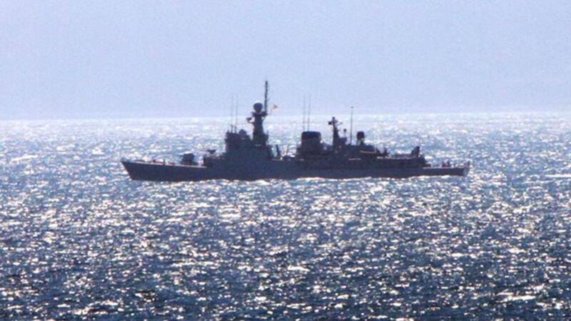 Gibraltar row: the Spanish naval vessel Infanta Cristina, which was ordered out of British territorial waters off the dependency. Photograph: HM Government of Gibraltar/PA Wire