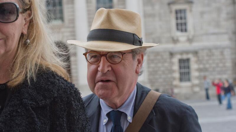 Author John Banville  at Trinity College Dublin arriving for the memorial service of Paolo Tullio, writer, food critic and Michelin Star-winning chef, who died recently. Photograph: Brenda Fitzsimons/The Irish Times