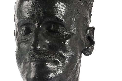 Joyce death mask, historic medals and books at eclectic Mullens Halloween sale