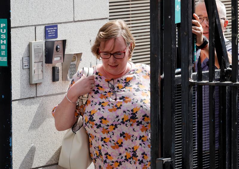 Former waitress Elaine Stapleton after giving evidence to the Stardust inquiry. Photograph: Alan Betson
