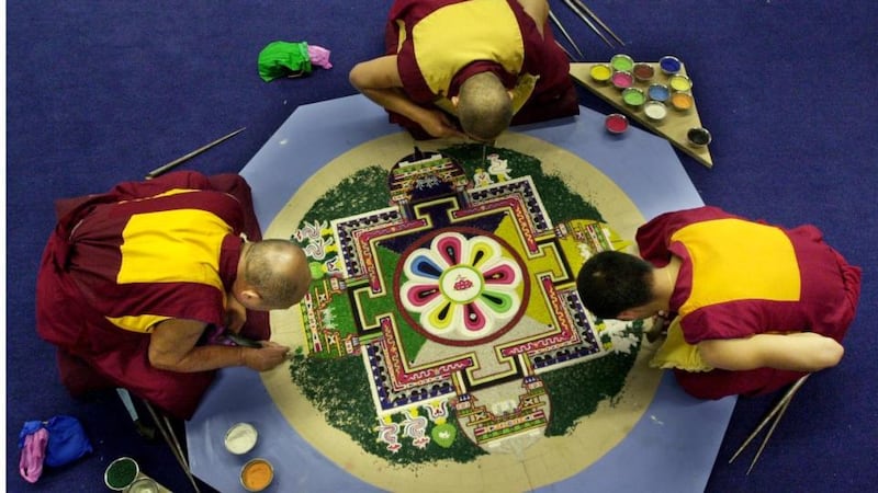 Tibetan monks construct a sand mandala: Respecting something may mean allowing it to change, rather than preserving it, says philosopher Erich Hatala Matthes. Photograph: The Irish Times