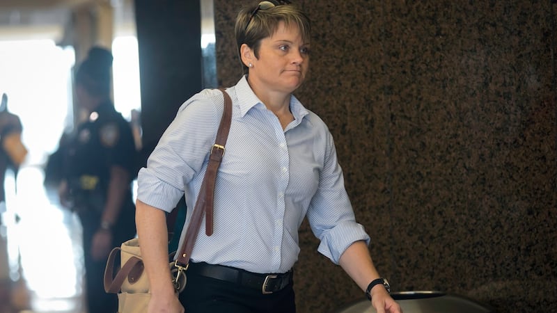 stronaut Anne McClain enters the Harris County Civil Courthouse in downtown Houston on August 8th. Photograph: Annie Mulligan/The New York Times