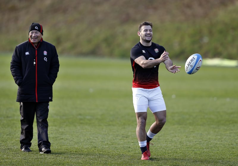 Danny Care during a moment of cheerfulness under Eddie Jones with England. Photograph: Adrian Dennies/AFP via Getty Images